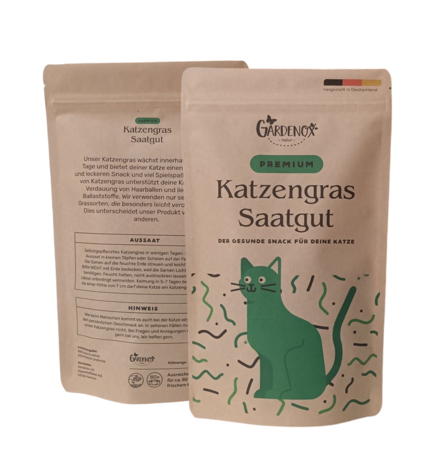 Katzengras Samen - 200 Gramm für 80 Töpfe frisches Katzengras